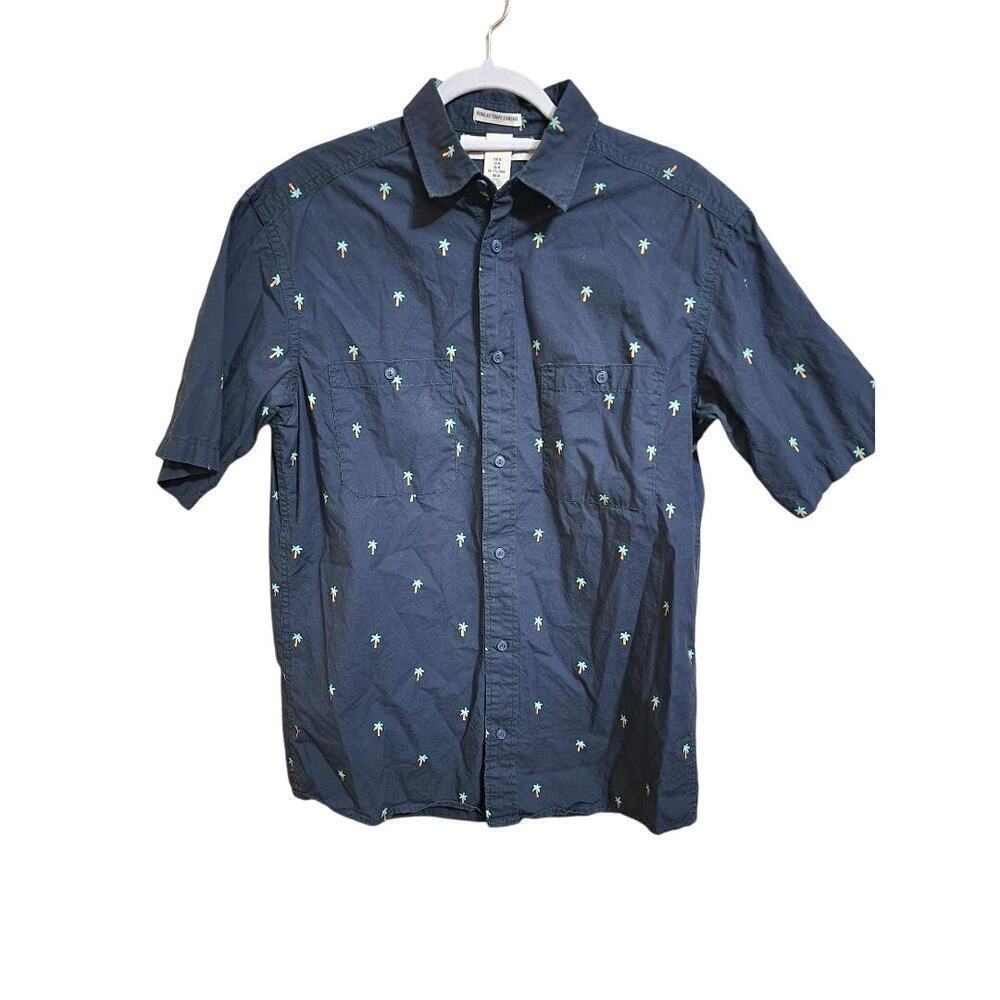Men's L.O.G.G. H&M Palm Tree Casual Button-Down Shirt Size Medium
